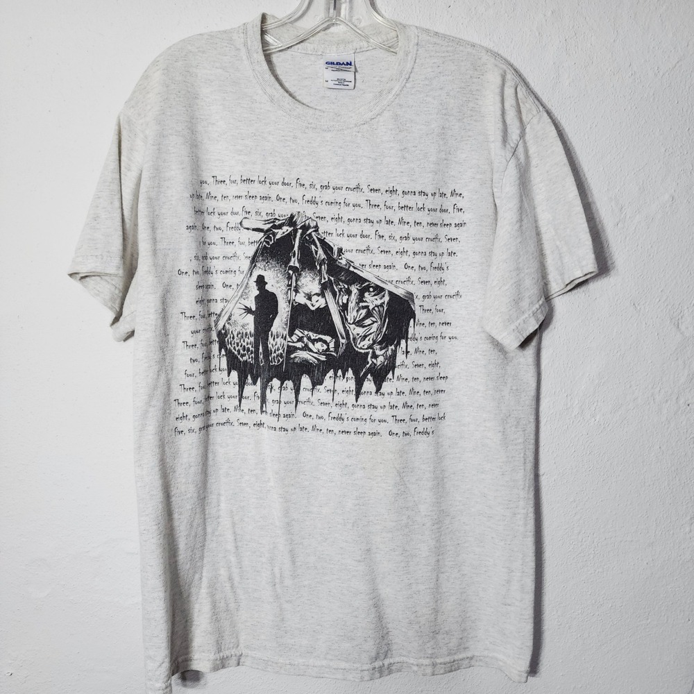 Freddy Krueger T Shirt Medium Cotton Grey A Nightmare on Elm Street Horror